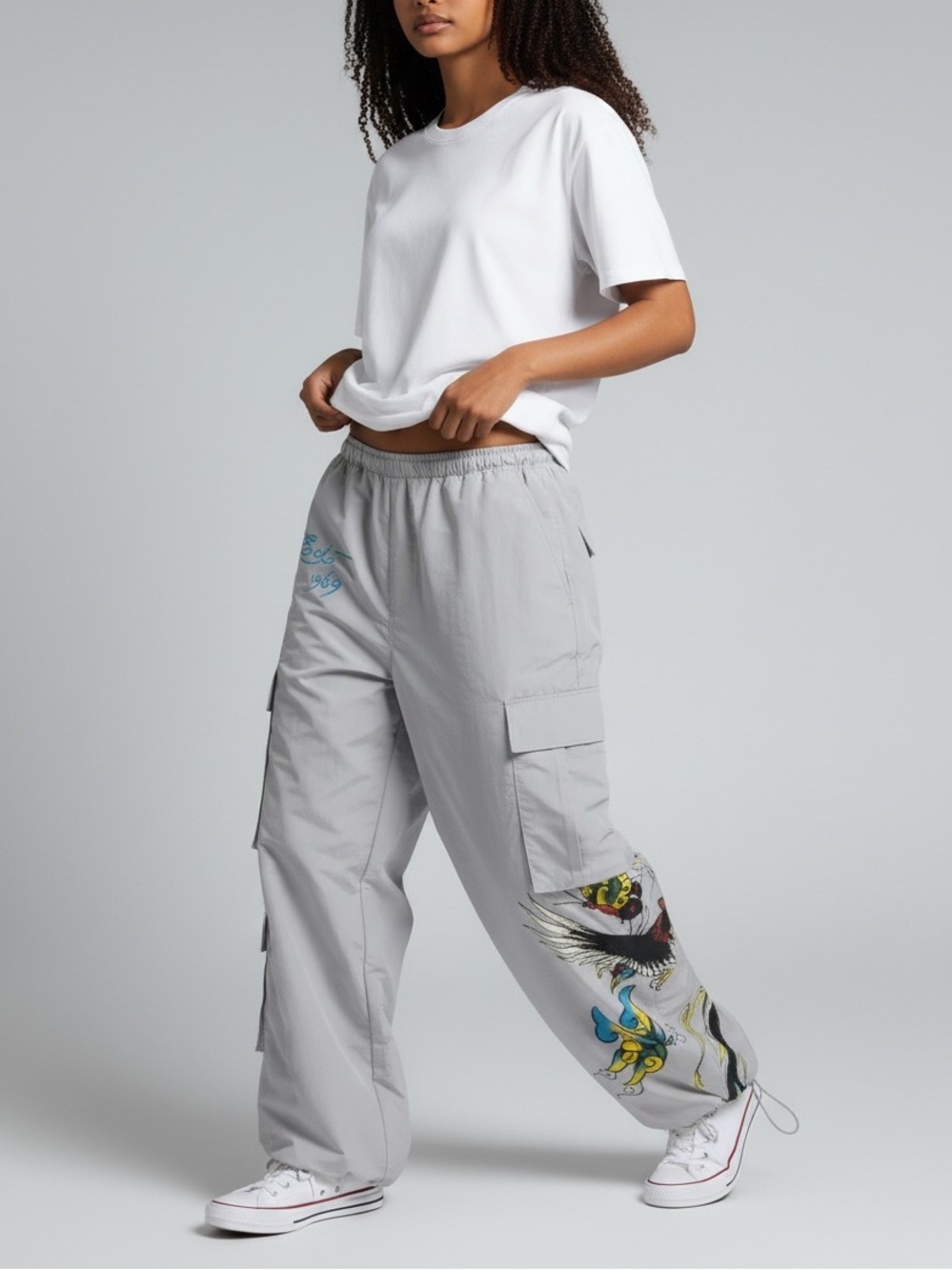 Ed Hardy Drawstring Cargo Pants
Grey Low Rise Butterflies Phoenix
Poplin Baggy